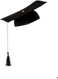 BLACK SCHOOL TEACHER FELT MORTAR BOARD HAT UNISEX GRADUATE UNIFORM FANCY DRESS