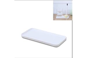 ANNIUP Plateau de Salle de Bain en céramique,Plateau de tasse de brosse à dents,Plateau de Baignoire,Plateau rectangulaire en porcelaine Blanche,Rangement pour la salle de bain,Accessoires de Salle
