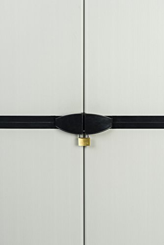 Hoher Spind Kunststoffschrank mit spritzwassergeschützter Deckel- & Bodenplatte sowie 3 Einlegeböden (2 davon verstellbar) – extra stabil, leichter Aufbau, optimal für Haushalt oder Garten - 3
