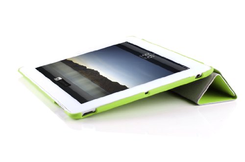 JAMMYLIZARD | G10 Hülle für [ iPad 4 mit Retina, iPad 3 und iPad 2 ] Ultra Slim Gummiertes Smart Cover mit Schaltfunktion, GRÜN - 4