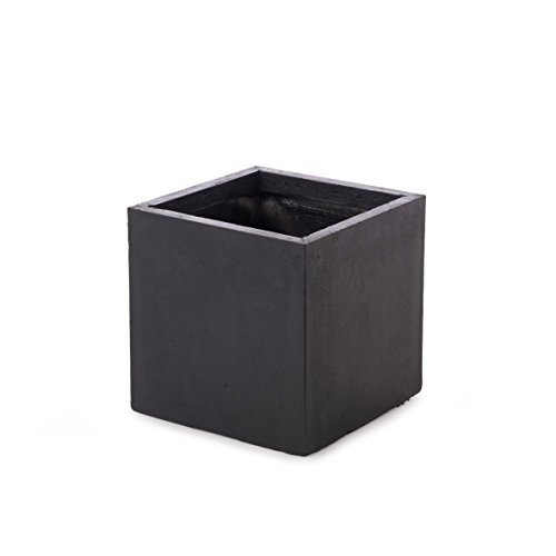 Preisvergleich Produktbild Pflanzkübel Blumenweide Square schwarz 28x28x28cm / Blumenkübel / fiberglas / wetterfestes, formschönes Pflanzgefäß