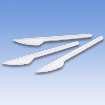 Preisvergleich Produktbild 100 Kunststoffmesser weiss