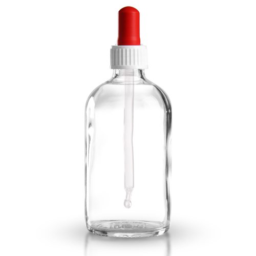 5 x Pipettenflaschen (Klarglas) 100ml inkl. Pipetten mit Standard-Verschluss DIN 18 (weiss-rot) / Pipettenflasche / Klarglasflasche mit Pipette / Glaspipette / Glaspipetten / Tropfpipette / Tropfpipetten ***Apothekenqualität, gefertigt nach dem Europäischen Arzneibuch***