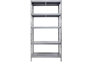 Grima Scaffali in Metallo 5 Ripiani cm L100xP40xH195 Alta Portata Zincato Incastro