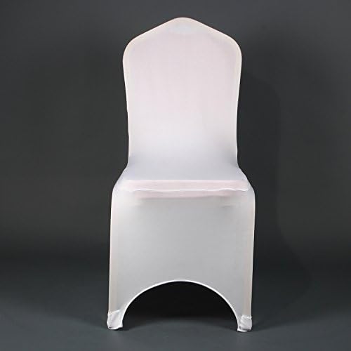 Awillhome Chair Covers Modern Thickening Stretchy Slipcover for Wedding Banquet Party Anniversary Dining Chair Cover White-1 PC