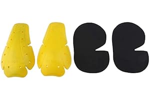 Generic Knee and Hip Protector Protective Gear Set for Bicycle, Motorcycle, Jeans, Safety, 4 Pieces, Yellow+Black