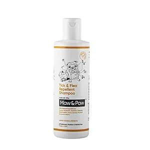 Maw & Paw - Tick & Flea Repellent Shampoo for Dogs with 100% Plant Based Repellents Removes, Repels & Prevents Ticks & Fleas - Paraben Free, pH Balanced (Tick & Flea Shampoo- 50ml)