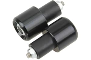 CALIWILL 7/8 Inch 22mm Motorcycle Handlebar Ends Plug Motorcycle Handlebar Ends Plug Grip Weights Anti Vibration 2 PCS(Black)