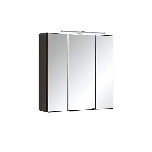 3D Spiegelschrank in Anthrazit LED Beleuchtung Breite 100 cm Pharao24 - 3