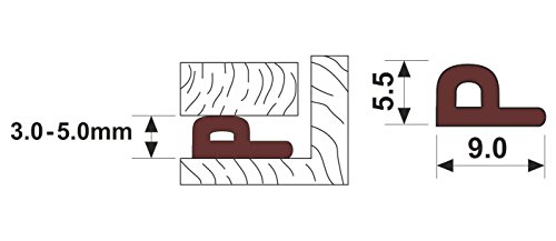 P-Profile 10m Black Weatherbar Draft – EPDM Rubber ROLL STRIP Draught Seal and Foam for Window or Door by Quantum Garden - 3