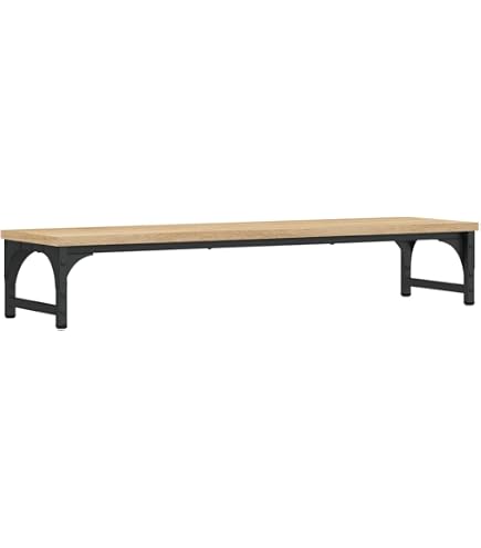 Support Écran PC Avec 2 Tiroirs - Bois Ingénierie Chêne, 100x27x15cm, Capacité 25kg - Rangement Bureau Ergonomique