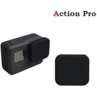 Action Pro Silicone Protective Lens Cap Compatible with GoPro Hero 5 6 7 Black Action Camera Protector (Black)