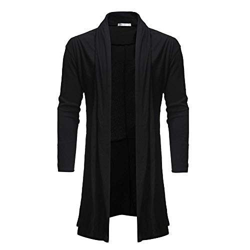 Preisvergleich Produktbild TINGU Herren Strickmantel / Schal, locker, mittellang, einfarbig, locker M Schwarz