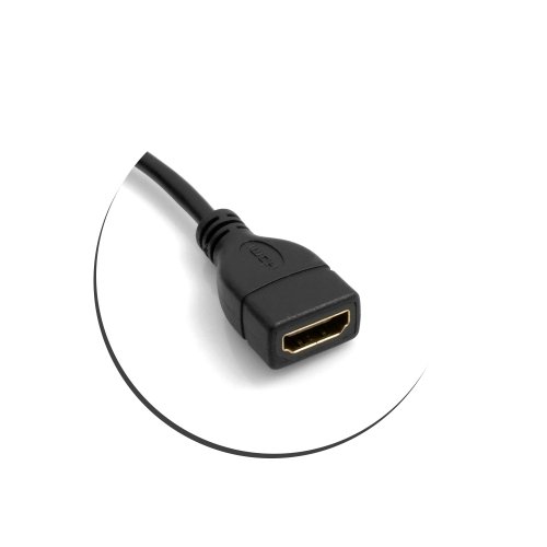 SYSTEM-S Mini HDMI Stecker 90° Grad Links Gewinkelt auf Standard HDMI Buchse Eingang Kabel 16 cm - 2