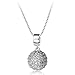 Produktbild QMKJ Ball Full Diamond Halskette 925 Sterling Silber für Frauen Sweater Chain Long Necklaces Valentines Gifts Allergen-freie