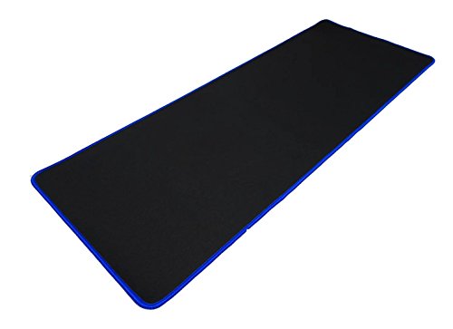 Woodlandu gro? Gaming Mouse Pad Wasserdicht Gen?hte Kanten Geschwindigkeit seidiger Oberfl?che rutschfeste Gummiuntermatten 300x800x3mm/11.8×31.5×0.12inch Blau Edges - 4