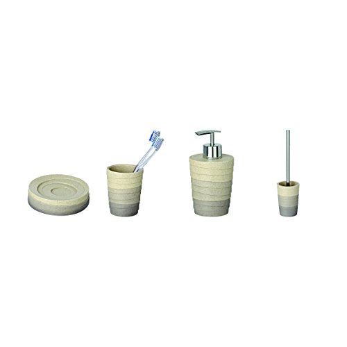 WENKO 21294100 Seifenspender Cuzco, Kunststoff – Polyresin, 8 x 15 x 8 cm, Grau - 3