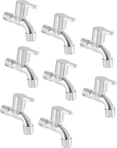 ZESTA Stainless Steel Brass Disc Flora Bib Cock Tap with Flange (Standard; Silver) - Pack of 8