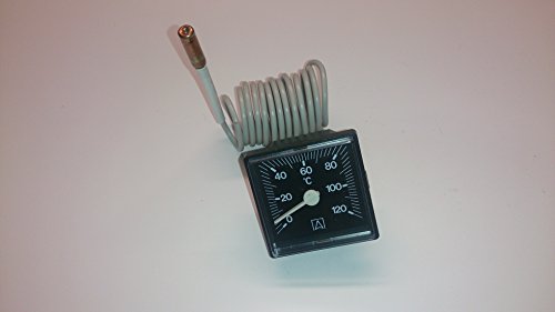 Kessel-Thermometer 45 mm x 45 mm, Anzeigebereich 0 - 120 °C m. Kapillarleitung 1500mm