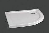 Superficie no resbaladiza Plato de ducha semicircular en material acrílico  altura 5 cm  serie extraplano 90 X 90 cm