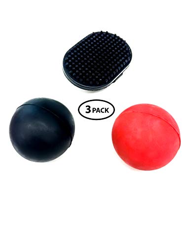 Dhabmin Juguetes para Perro Grande Pack 2 Pelotas de Caucho + Cepillo de Regalo tamaño XL Muy Resistentes