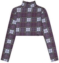 Illustrated People Tartan Polo Crop Top M