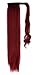 23 inches Fashion Long Wrap Around Ponytail Straight Clip in Pony Tail Hair Extension Extensions Dark Red