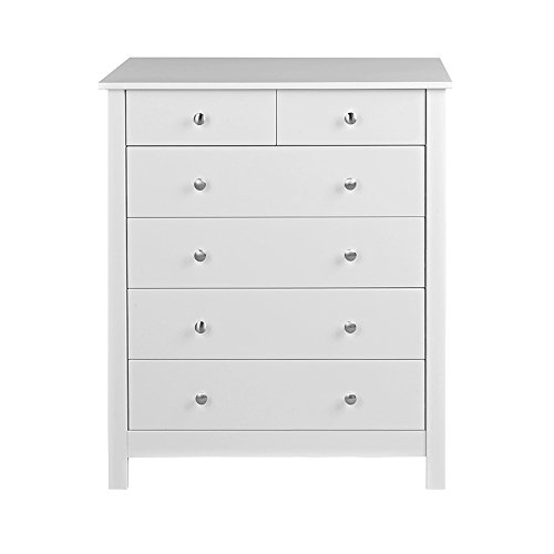 Furniture To Go Shaker 4 + 2 drawer chest White with Painted, 80 x 40 x 92 cm, White