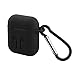 Produktbild Kentop Schutzhülle aus Silikon für AirPods, mit Karabinerhaken 6 * 5 * 4cm Schwarz