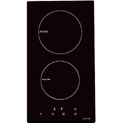 NOXTON Plaque de Cuisson à Induction Encastrable Cuiseur de Table électrique 2 foyers de Cuisson en Verre Noir Avec Capteur Contrôles Tactiles