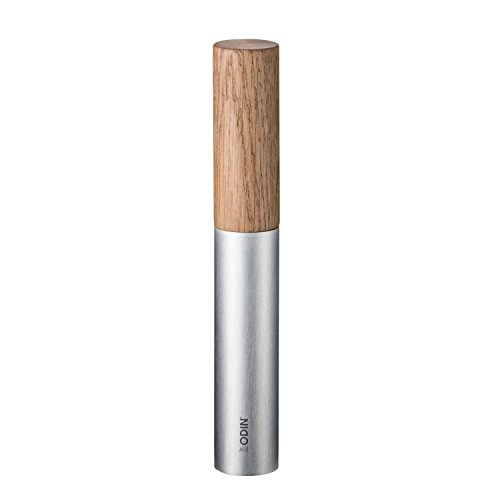 ODIN Woodstick Pfeffer-Salz-Gewürz-Mühle aus mattem Edelstahl + Eichenholz 2er-Set – Durchmesser je 25 mm, Höhe 165 mm, Odin Products / Odin Produkte / Odin GmbH - 3