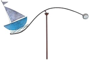 KLOCKE GARTENSTECKER Windspiel für den Garten - Motiv: Segelboot - Länge 59cm - Hochwertiger Gartenstecker