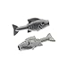 Produktbild 2 x Lego System Tier Fisch flat dunkel silber grau Fische Fish Figuren Zubehör Essen Nahrung Set 41121 10937 41015 4184 70911 4183 21134 64648