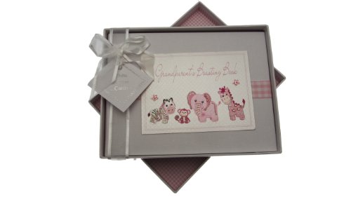 White Cotton Cards Grandparent's Boasting Book Photo Album Toys Range (Pink Gingham)