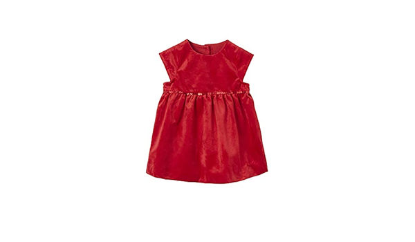 Vertbaudet Robe De Noel Bebe Fille En Velours Rouge Brique 3m 60cm Amazon Fr Vetements