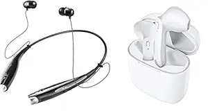 SKYPHR Combo Pack of HBS 730 and l7s (Earbuds) Wireless Neckband Bluetooth Earphone Headset Earbud Portable Headphone and in Earphone for All Android & iOS Smartphones with Mic