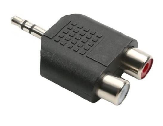 ESPtronics 1 Pc 3.5 mm Aux Connector Male to 2 RCA Female Coupler Converter Jack for Recording Connections, Headphone, Home Theater etc.