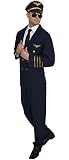 pilotenjacke leder 100% Polyester MAYLYNN 17162 - Pilotenkostüm Kostüm Pilot Faschingskostüm mit Mütze, Größe: XL