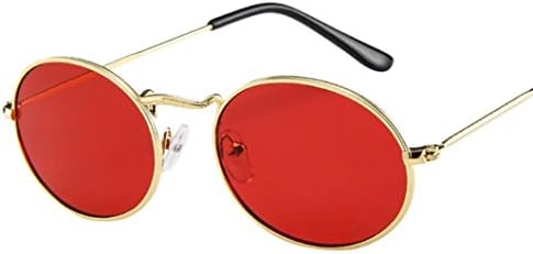 Toamen SunglassesClearance! Toamen Unisex Vintage Retro Oval Ellipse Metal Frame Glasses Trendy Fashion Shades Sunglasses - Offering Full UV400 Protection - Suitable for Outdoor Activities (Color B)