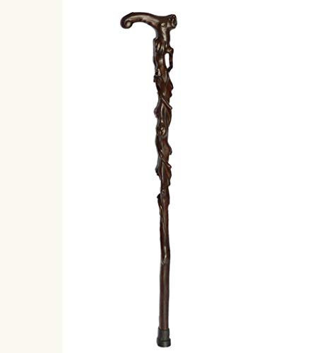 Preisvergleich Produktbild SCJ Hölzerner älterer Spazierstock, Rutschfester behinderter Wanderer, Stichhandwerk / Gesundheits- und Umweltschutz / bequem und haltbar - 93cm,Brown