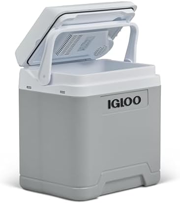 IGLOO IE27 Frigo Elettrico, 12V e 230V, 27L – Mini Frigorifero Compatto per Auto, Campeggio, Viaggi, Barca e Festival – Leggero, Portatile, con Vano Portacavo e Modalità Eco/Max