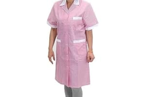 EGIDIO Camice da Lavoro Donna Mezza Manica 100% Cotone & 65% cotone - 35% poliestere – Traspirante e Resistente – Casacca Professionale per Pulizie Domestica Cameriera Operaia – Comoda e Pratica