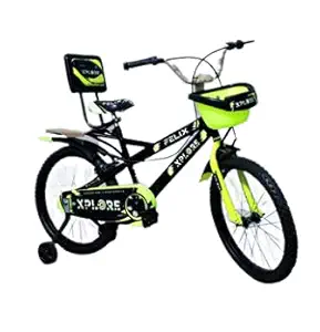 Felix Xplore 20X2.40 Double Seat Bicycle 14 Inch Fully Adjustable with Back Seat & Support for Boys and Girls 2 to 5 Years