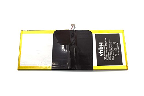 vhbw Li-Polymer Akku 6400mAh (3.7V) für Netbook Pad Tablet Huawei MediaPad 10 Link, S10-201W, S10-201WA wie HB3X1.