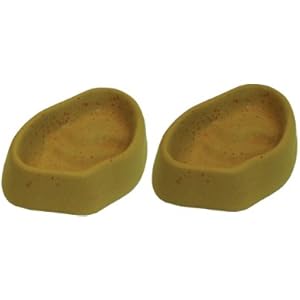 Namiba Terra 29605 Terra-Puzzle Keramik-Terrassen-Wassernapf Doppelpack, 12 x 10 cm, gelb glasiert