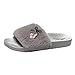 Produktbild UFACE Damen Damen Einfarbig Flache Blumen Fleece Hausschuhe Startseite Slip Damen Einstecktücher Slider Fluffy Faux Fur Flache Hausschuhe Flip Flop Sandalen(Grau2,38EU)