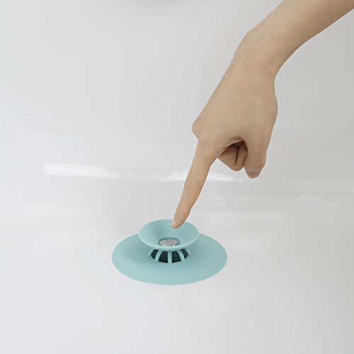 Umbra 023464-276 Flex Badewannenstöpsel/Haarsieb, Plastik, surf blau, 9,52 x 9,52 x 3,17 cm - 4