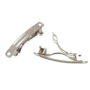 Chenkou Craft 40pcs Silver Metal French Barrette Hair Clips DIY Craft (1 1/2