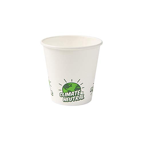 BIOZOYGRecyclable Paper Cup White Coffee with EcoUp© Icon and Water-Based Inner Barrier I 1000 Coffee to go Disposable Cup Biodegradable 150 ml 6 oz I Coffee Cup Drinking Cup Single-Use Cup