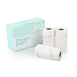  Phomemo - Lámina térmica transparente adhesiva de 53 mm x 3,5 m para impresora portátil Phomemo con bolsillo Bluetooth, 3 rollos
